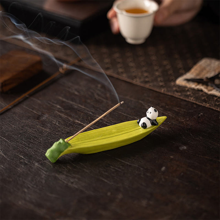 Bruciatore di incenso per la decorazione della casa Buddha Stones panda - image 5