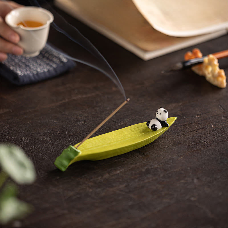 Bruciatore di incenso per la decorazione della casa Buddha Stones panda - image 7