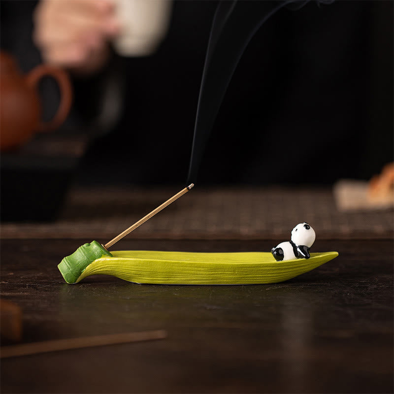 Bruciatore di incenso per la decorazione della casa Buddha Stones panda - image 8