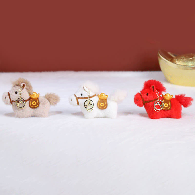 Decorazione da appendere con pony di peluche a tinta unita, lingotto d'oro dell'anno del cavallo, Buddha Stones - image 29