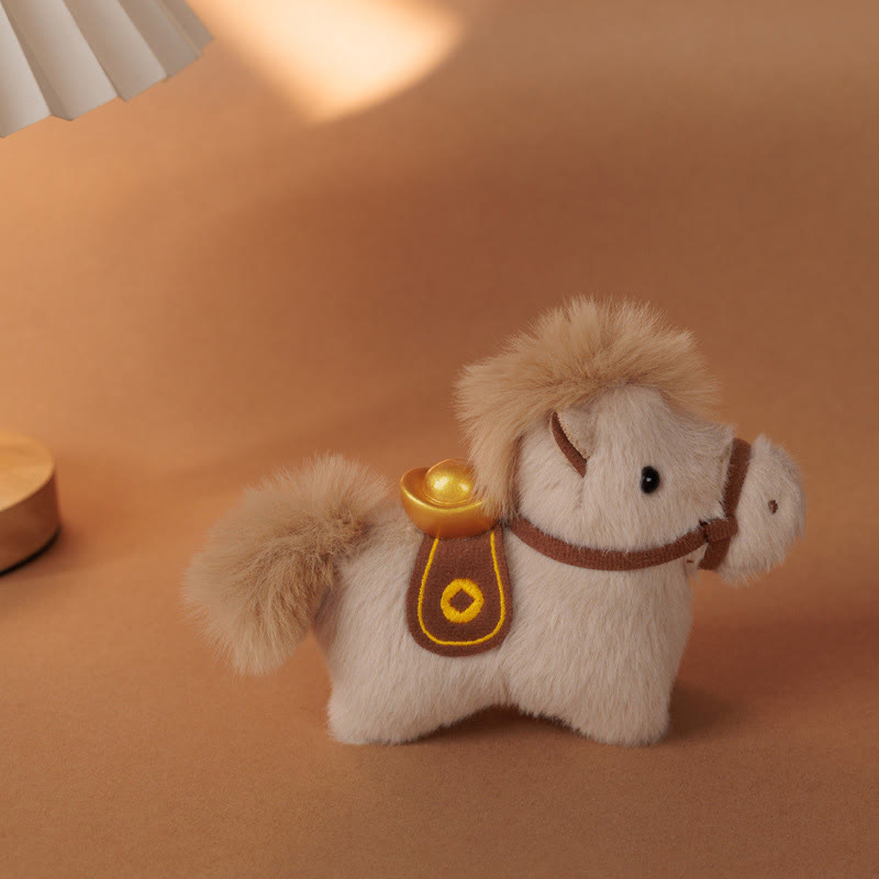 Decorazione da appendere con pony di peluche a tinta unita, lingotto d'oro dell'anno del cavallo, Buddha Stones - image 13