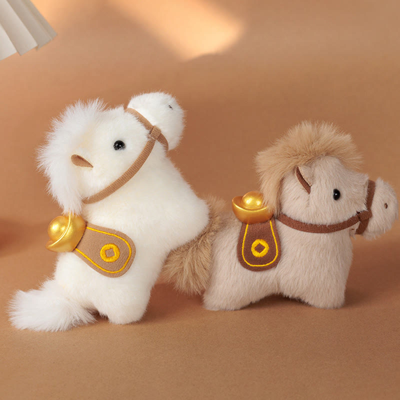 Decorazione da appendere con pony di peluche a tinta unita, lingotto d'oro dell'anno del cavallo, Buddha Stones - image 16