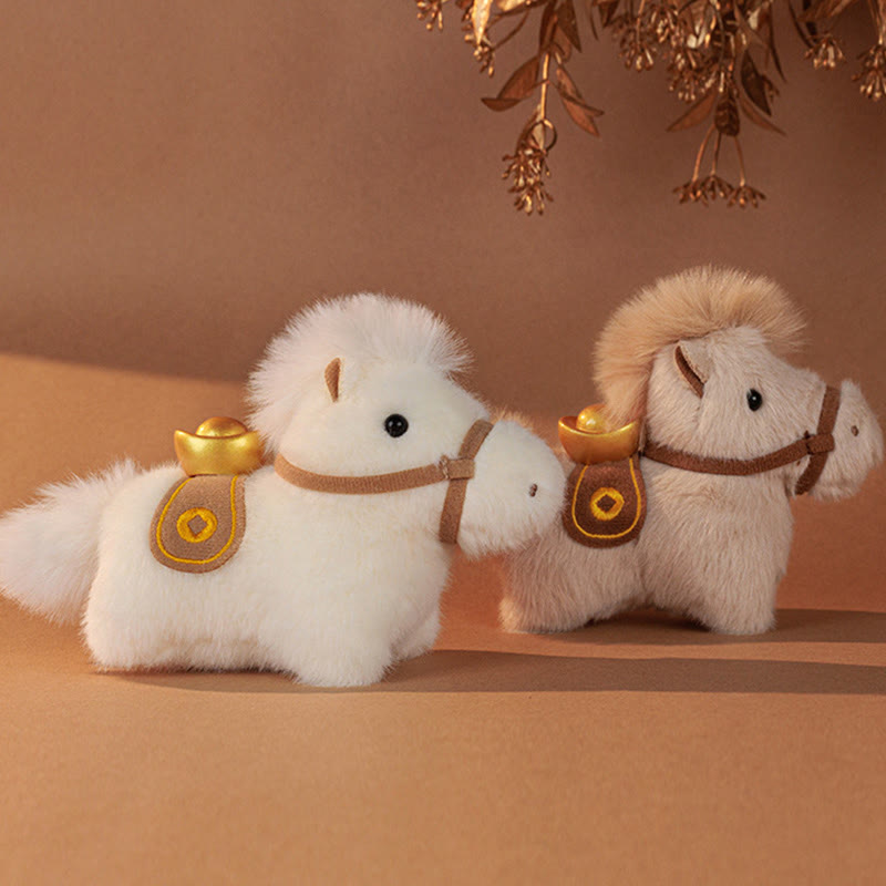 Decorazione da appendere con pony di peluche a tinta unita, lingotto d'oro dell'anno del cavallo, Buddha Stones - image 15