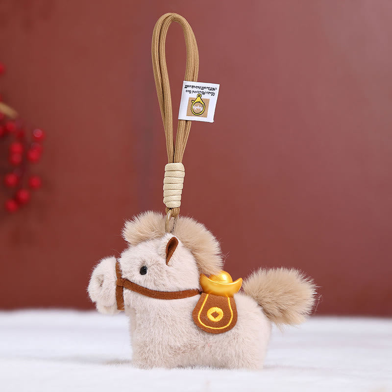 Decorazione da appendere con pony di peluche a tinta unita, lingotto d'oro dell'anno del cavallo, Buddha Stones - Corda per cavalli BurlyWood - image 26