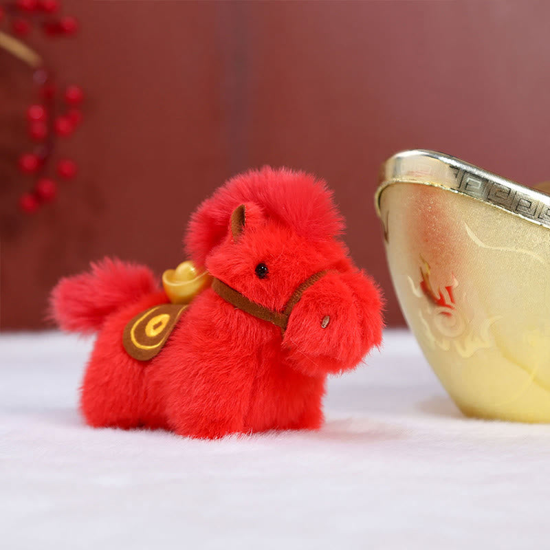 Decorazione da appendere con pony di peluche a tinta unita, lingotto d'oro dell'anno del cavallo, Buddha Stones - image 8