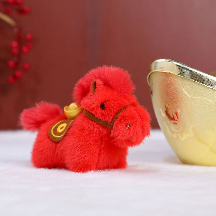 Decorazione da appendere con pony di peluche a tinta unita, lingotto d'oro dell'anno del cavallo, Buddha Stones - image 8