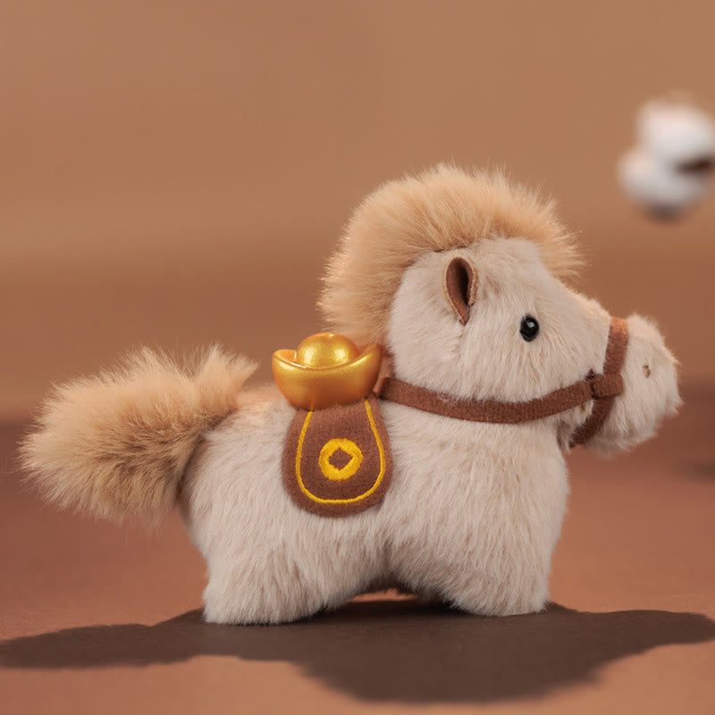 Decorazione da appendere con pony di peluche a tinta unita, lingotto d'oro dell'anno del cavallo, Buddha Stones - image 12