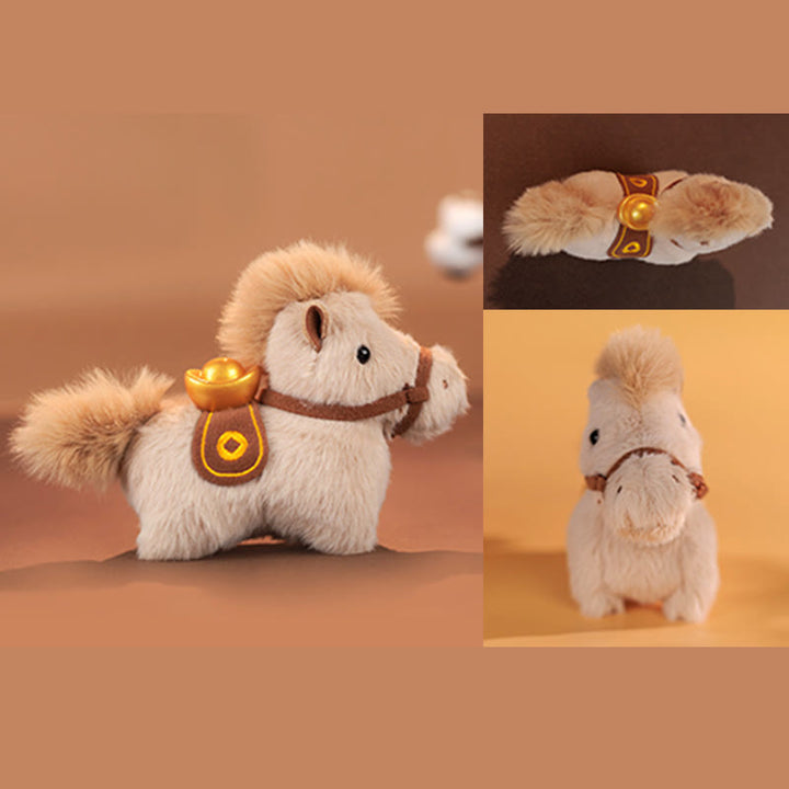 Decorazione da appendere con pony di peluche a tinta unita, lingotto d'oro dell'anno del cavallo, Buddha Stones - image 14