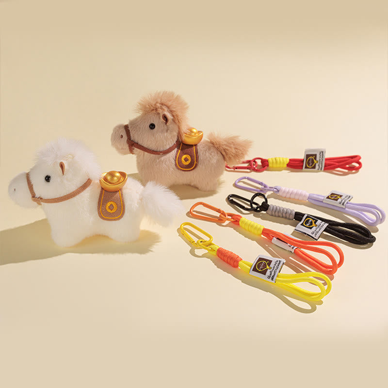 Decorazione da appendere con pony di peluche a tinta unita, lingotto d'oro dell'anno del cavallo, Buddha Stones - image 28