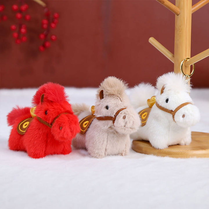 Decorazione da appendere con pony di peluche a tinta unita, lingotto d'oro dell'anno del cavallo, Buddha Stones - image 22