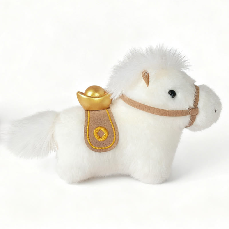 Decorazione da appendere con pony di peluche a tinta unita, lingotto d'oro dell'anno del cavallo, Buddha Stones - image 5