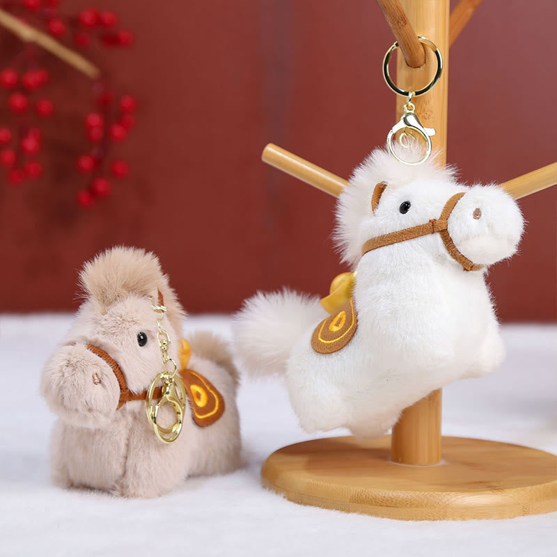 Decorazione da appendere con pony di peluche a tinta unita, lingotto d'oro dell'anno del cavallo, Buddha Stones - image 19