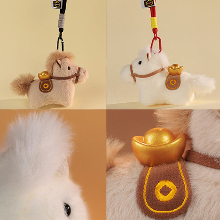 Decorazione da appendere con pony di peluche a tinta unita, lingotto d'oro dell'anno del cavallo, Buddha Stones - image 27