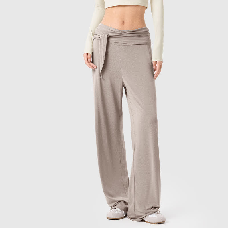 Pantaloni sportivi da donna a gamba larga, traspiranti, con lacci, casual, Buddha Stones - Bianco antico - US12, UK/AU16, EU44 (XL) - image 14