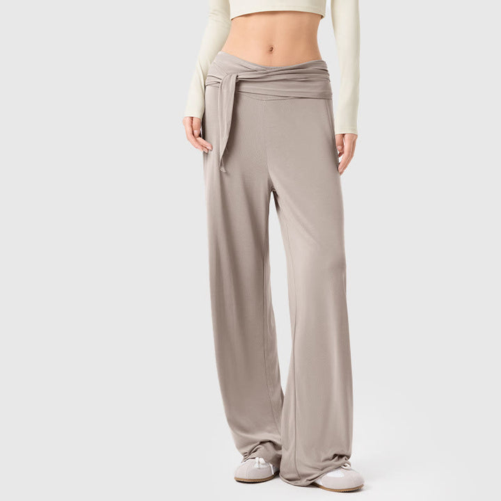 Pantaloni sportivi da donna a gamba larga, traspiranti, con lacci, casual, Buddha Stones - Bianco antico - US12, UK/AU16, EU44 (XL) - image 14