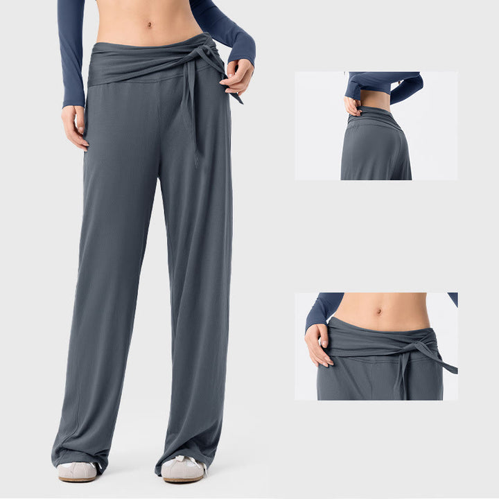 Pantaloni sportivi da donna a gamba larga, traspiranti, con lacci, casual, Buddha Stones - image 6