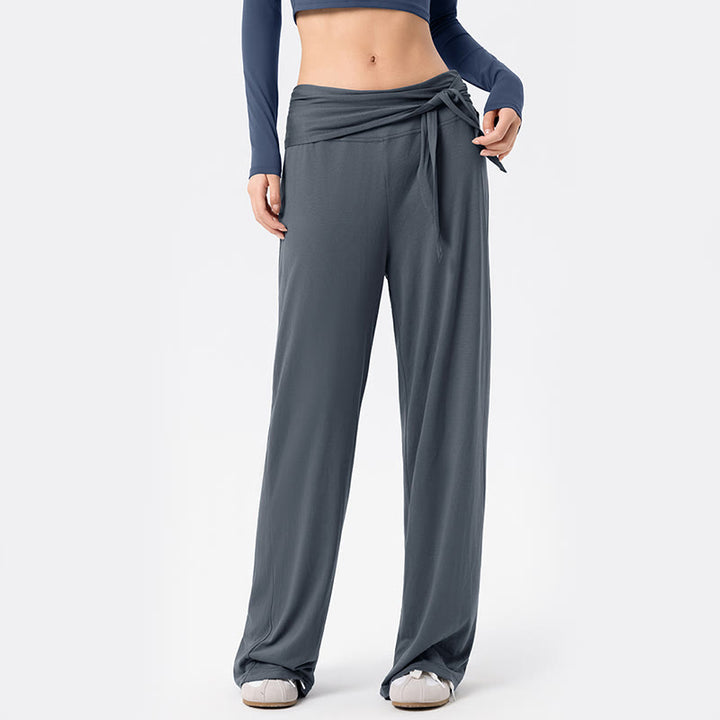 Pantaloni sportivi da donna a gamba larga, traspiranti, con lacci, casual, Buddha Stones - image 3