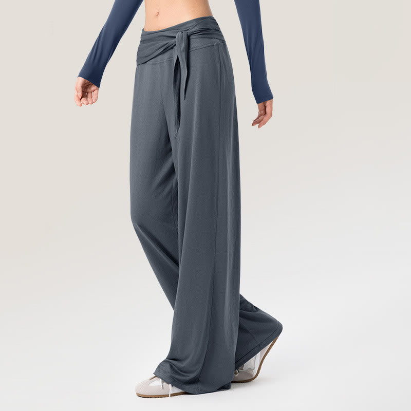 Pantaloni sportivi da donna a gamba larga, traspiranti, con lacci, casual, Buddha Stones - image 4