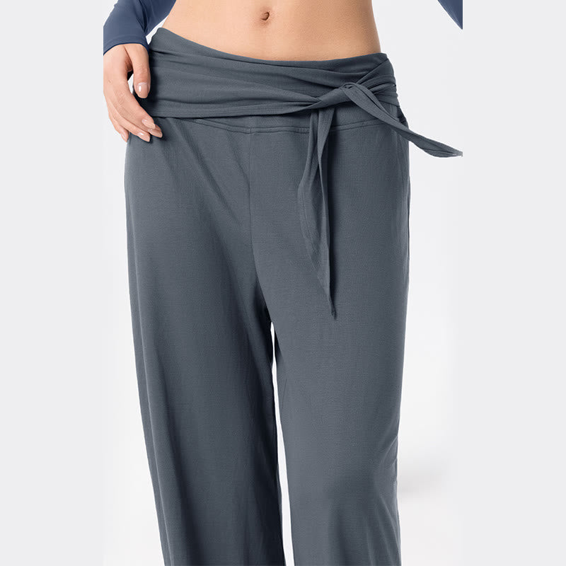 Pantaloni sportivi da donna a gamba larga, traspiranti, con lacci, casual, Buddha Stones - image 7