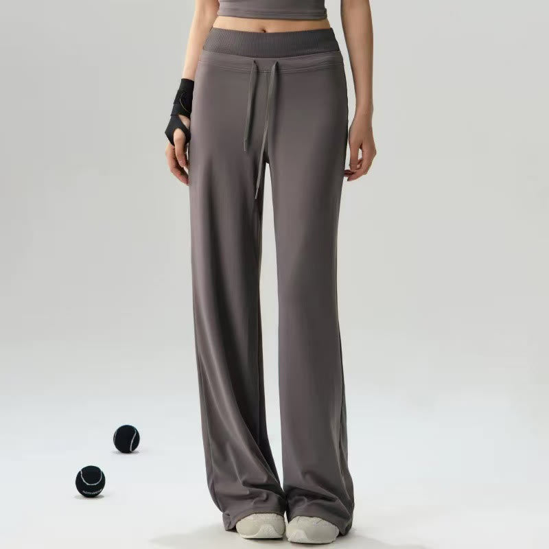 Pantaloni larghi da donna con elastico in vita, stile casual, con coulisse, per yoga e palestra, Buddha Stones - image 1