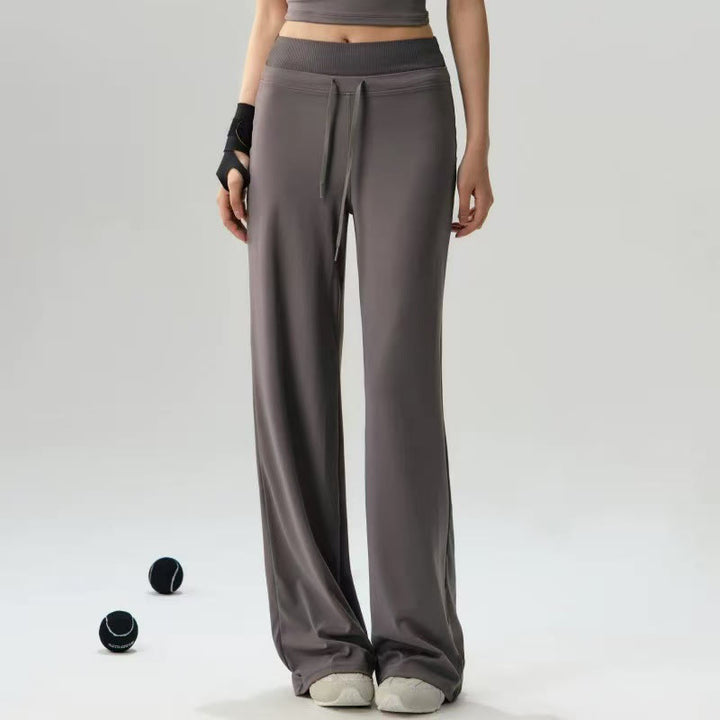 Pantaloni larghi da donna con elastico in vita, stile casual, con coulisse, per yoga e palestra, Buddha Stones - image 1