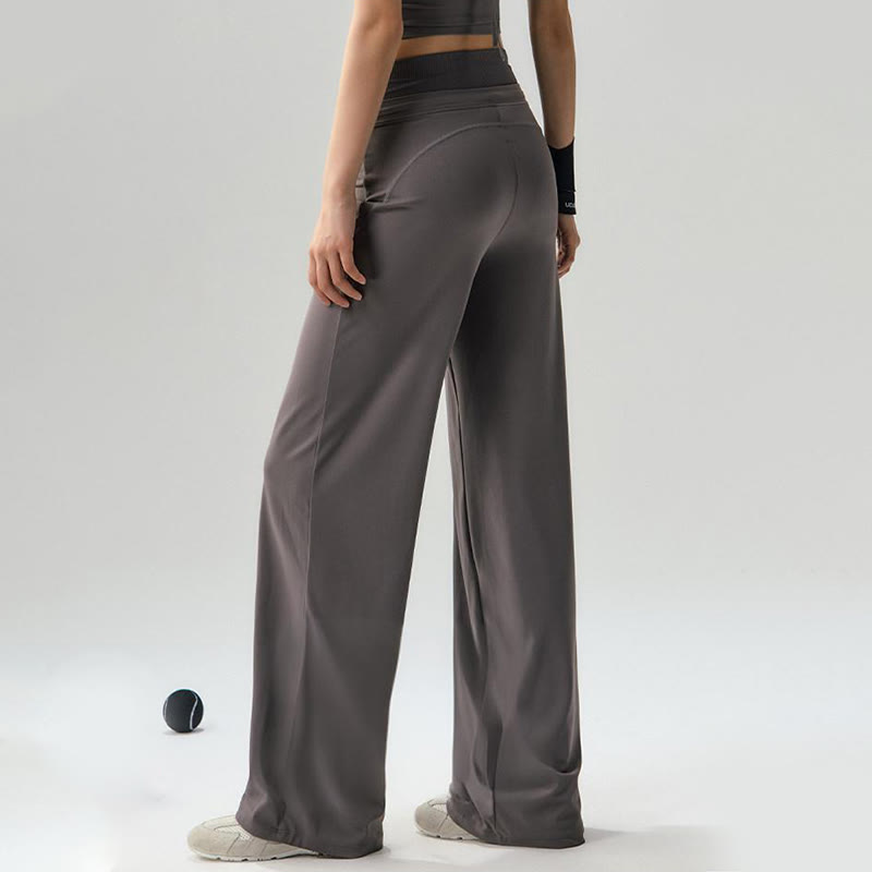 Pantaloni larghi da donna con elastico in vita, stile casual, con coulisse, per yoga e palestra, Buddha Stones - image 4