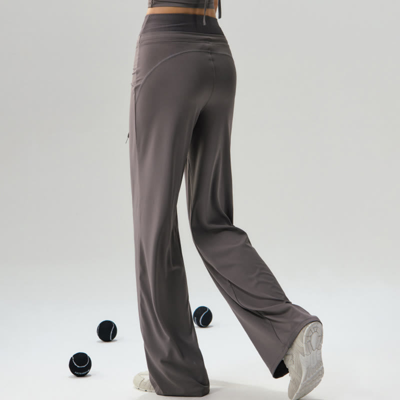 Pantaloni larghi da donna con elastico in vita, stile casual, con coulisse, per yoga e palestra, Buddha Stones - image 3