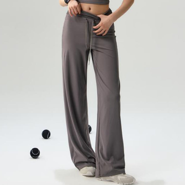 Pantaloni larghi da donna con elastico in vita, stile casual, con coulisse, per yoga e palestra, Buddha Stones - image 2