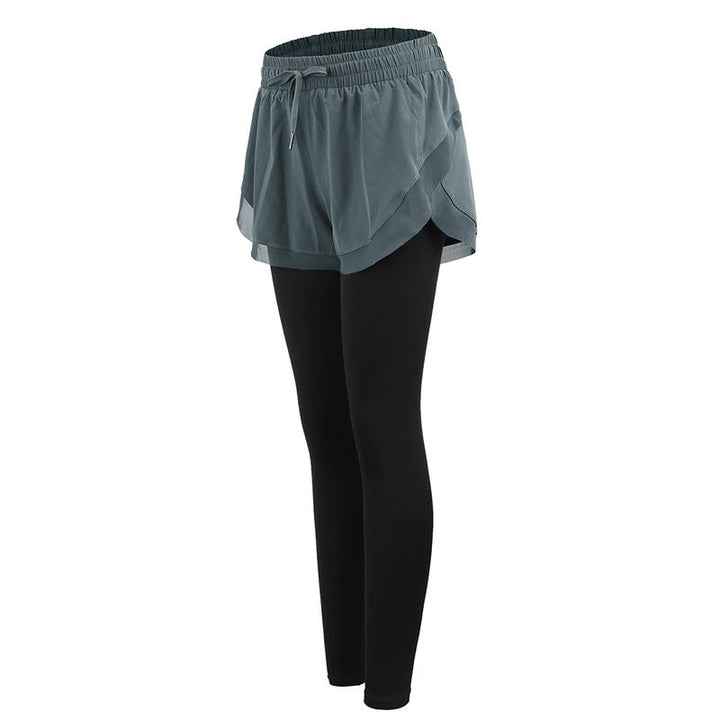 Buddha Stones 2 in 1 Leggings sportivi da donna per attività all'aperto e yoga - CadetBlue - US12, UK/AU16, EU44 (XL) - image 5