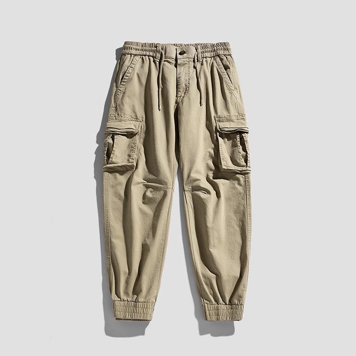 Pantaloni da uomo affusolati con tasche, polsini elastici estivi in ​​cotone Buddha Stones - image 3