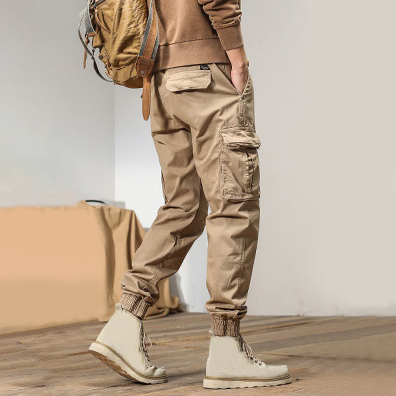 Pantaloni da uomo affusolati con tasche, polsini elastici estivi in ​​cotone Buddha Stones - image 1