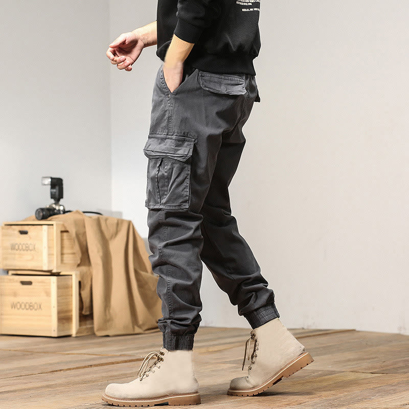 Pantaloni da uomo affusolati con tasche, polsini elastici estivi in ​​cotone Buddha Stones - image 10