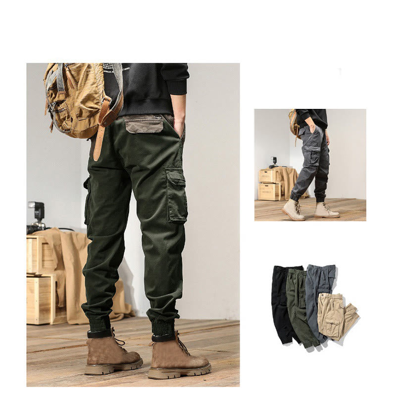 Pantaloni da uomo affusolati con tasche, polsini elastici estivi in ​​cotone Buddha Stones - image 8