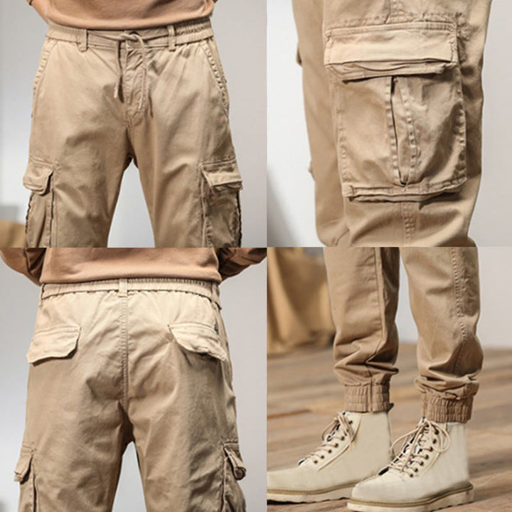 Pantaloni da uomo affusolati con tasche, polsini elastici estivi in ​​cotone Buddha Stones - image 2