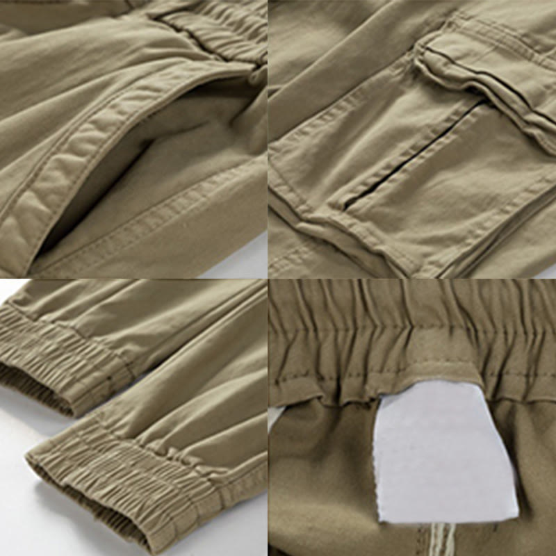 Pantaloni da uomo affusolati con tasche, polsini elastici estivi in ​​cotone Buddha Stones - image 5
