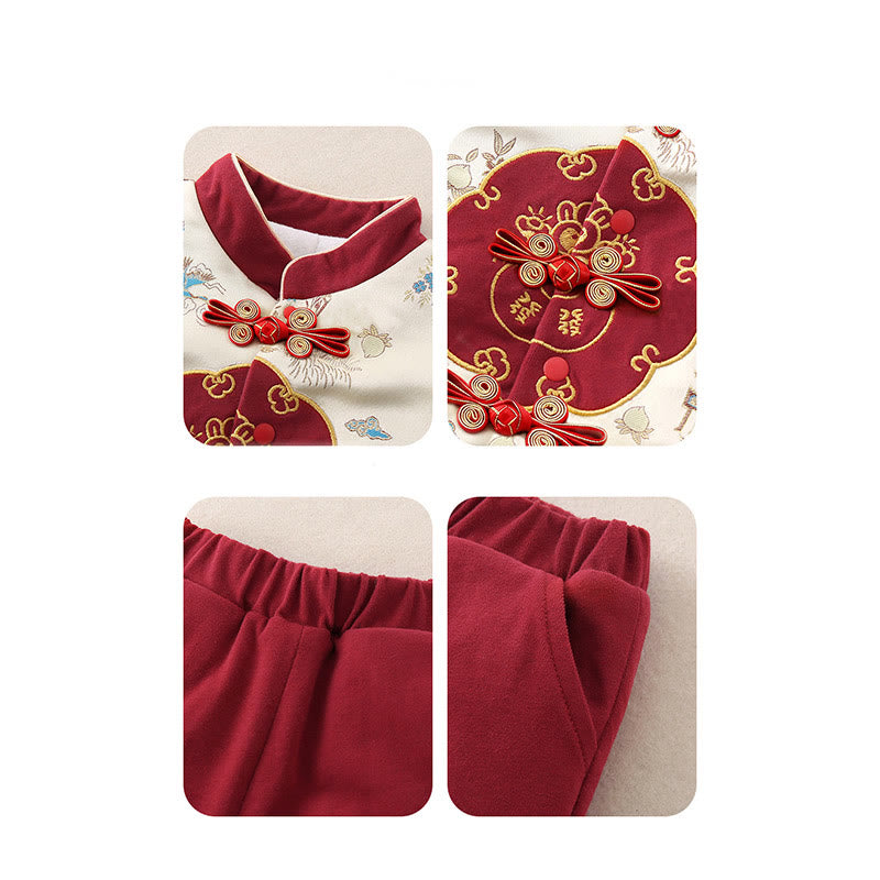 Set di abiti da bambino con maniche lunghe in cotone e pantaloni elasticizzati in vita con tasche, motivo: Buddha Stones invernale con motivo pesca, 2 pezzi - image 19