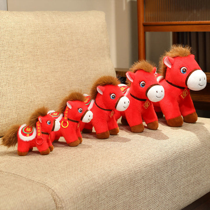 Buddha Stones Anno del cavallo Fu Personaggio Peluche Cavallo Bambola Prosperità Fortuna Decorazione per la casa - image 5