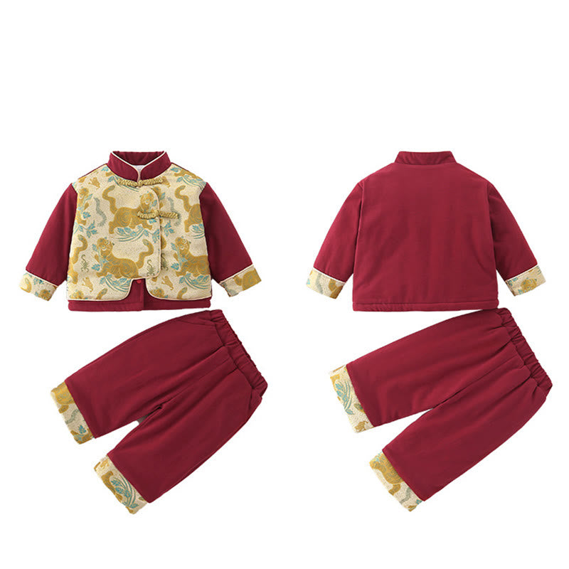 Set di abiti da bambino con maniche lunghe in cotone e pantaloni elasticizzati in vita con tasche, motivo: tigre, motivo: Buddha Stones, 2 pezzi - image 19
