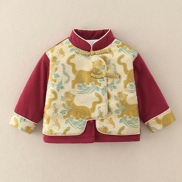 Set di abiti da bambino con maniche lunghe in cotone e pantaloni elasticizzati in vita con tasche, motivo: tigre, motivo: Buddha Stones, 2 pezzi - image 6