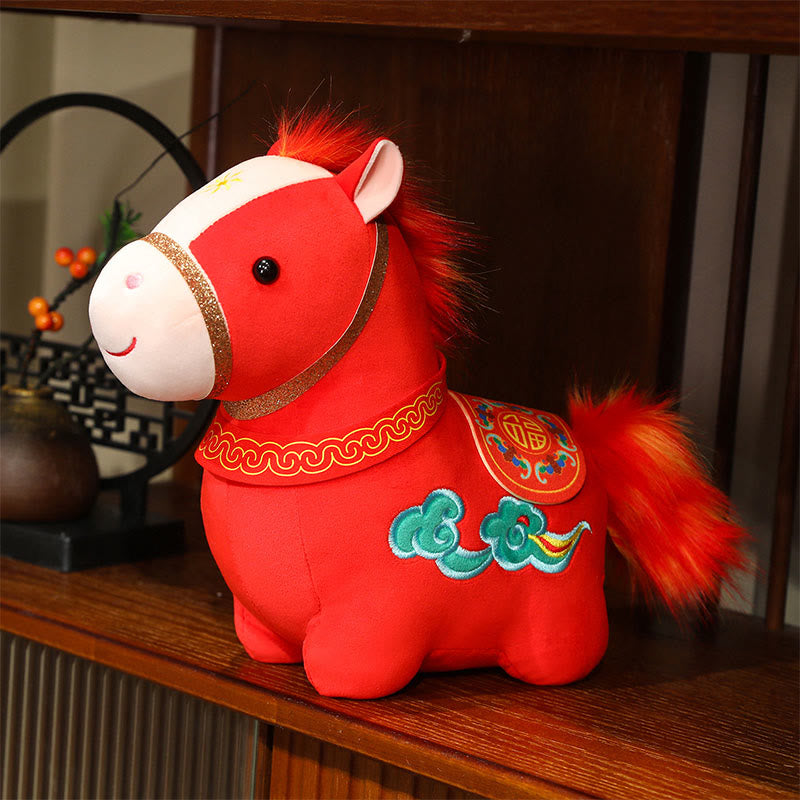 Peluche di Buddha Stones, modello nuvola propizia, decorazione per la casa, modello pony rosso. - image 0