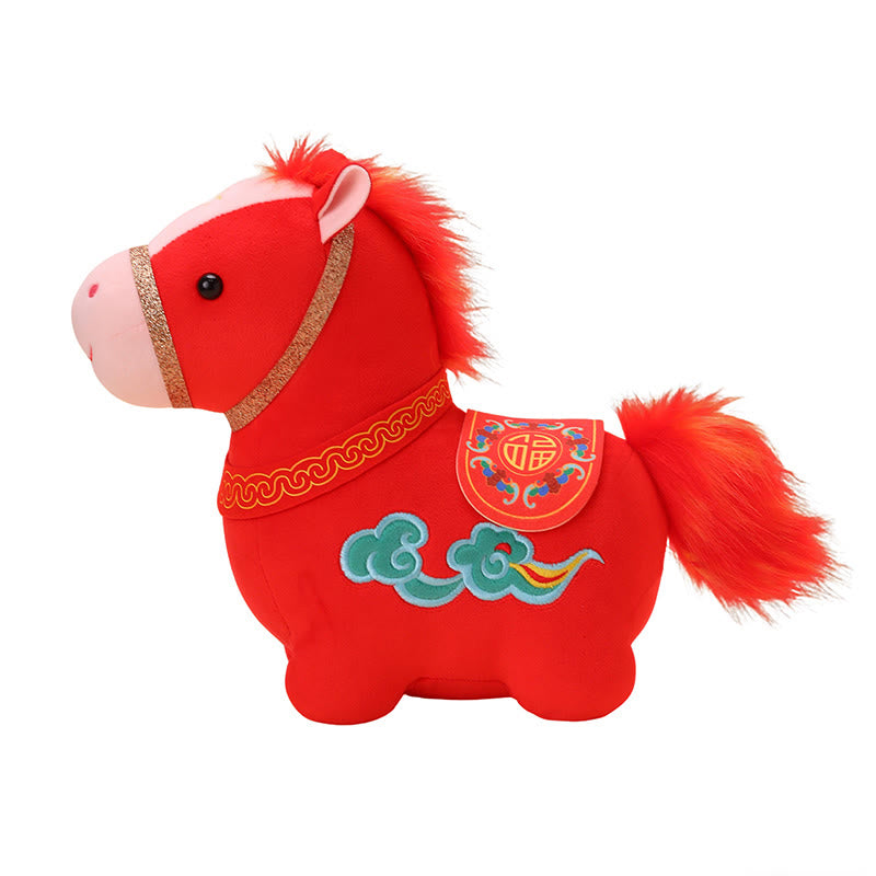Peluche di Buddha Stones, modello nuvola propizia, decorazione per la casa, modello pony rosso. - image 11