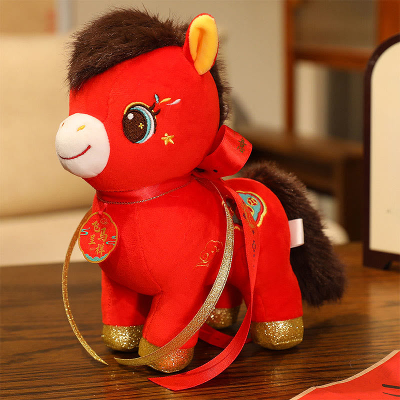 Buddha Stones Peluche a forma di cavallo alato con motivo a nuvola di buon auspicio, decorazione per la casa. - Cavallo - 20 cm (misurati dall'orecchio al piede) - image 3