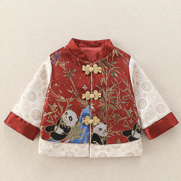 Set di 2 completi invernali con pantaloni elastici in vita e maniche lunghe per neonato, motivo: panda e bambù, motivo: Buddha Stones - image 4