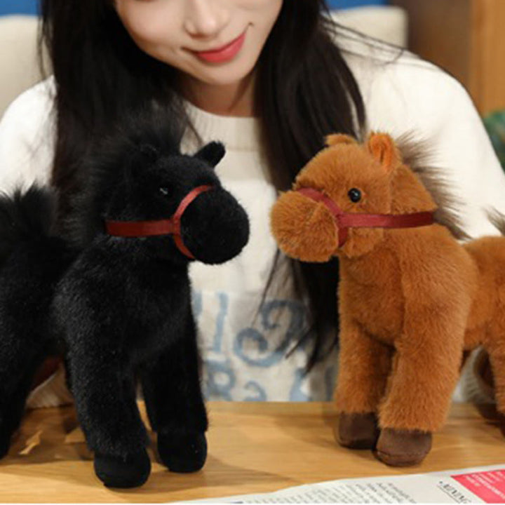 Buddha Stones Anno del cavallo, grazioso pony in tinta unita, peluche, decorazione per la casa della prosperità - image 13