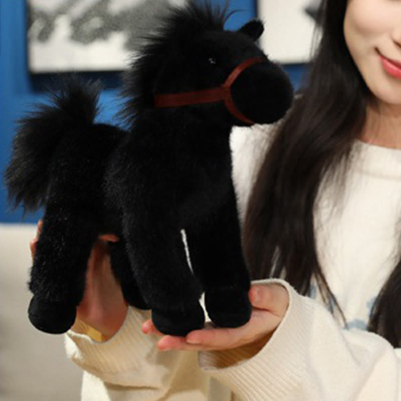 Buddha Stones Anno del cavallo, grazioso pony in tinta unita, peluche, decorazione per la casa della prosperità - image 10