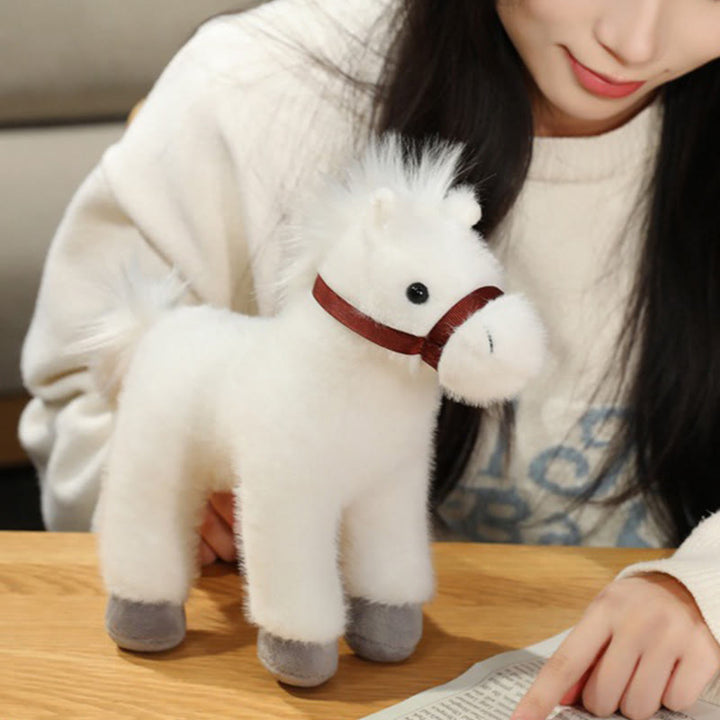 Buddha Stones Anno del cavallo, grazioso pony in tinta unita, peluche, decorazione per la casa della prosperità - image 8