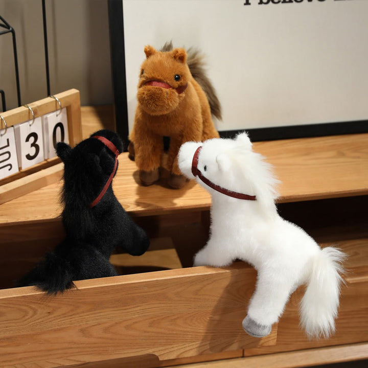Buddha Stones Anno del cavallo, grazioso pony in tinta unita, peluche, decorazione per la casa della prosperità - image 15