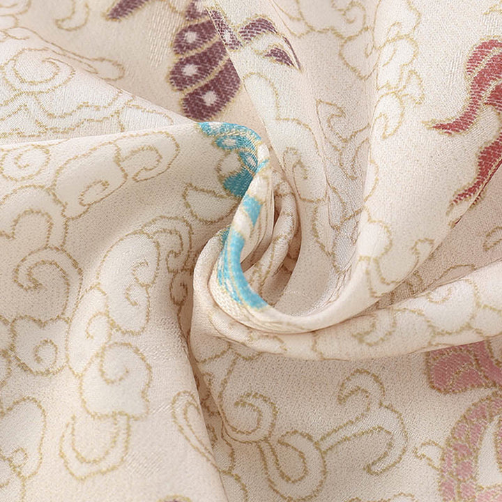 Set di abiti da bambina in cotone con maniche lunghe, pantaloni elastici in vita e tuta a maniche lunghe con motivo a farfalla e motivo a pesce koi invernale Buddha Stones 2 pezzi - image 8