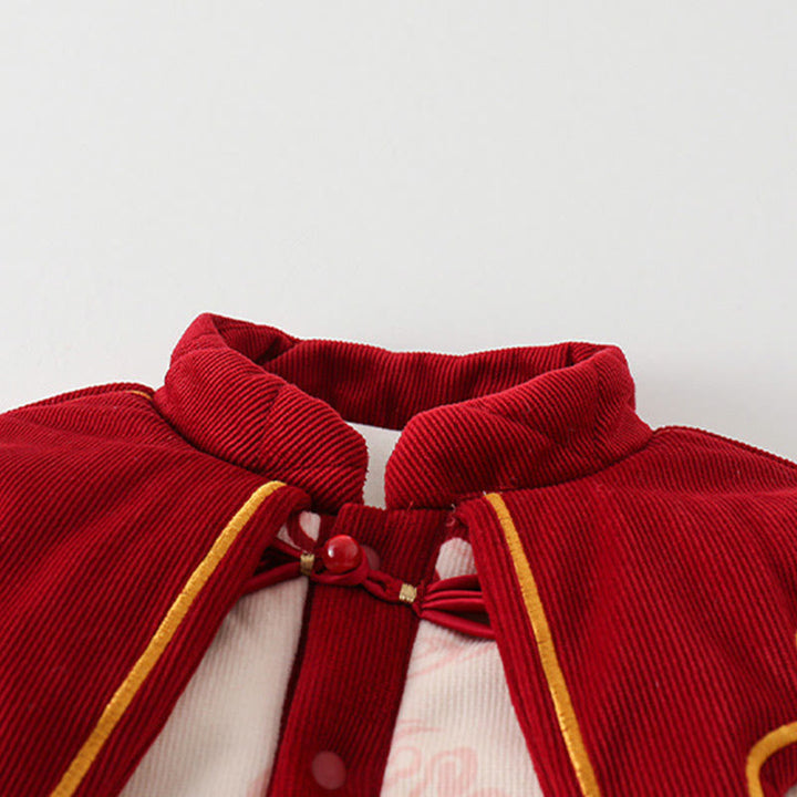 Tutina intera a maniche lunghe in cotone per bambina con motivo a farfalle invernali e nuvole di buon auspicio, motivo Buddha Stones - image 5