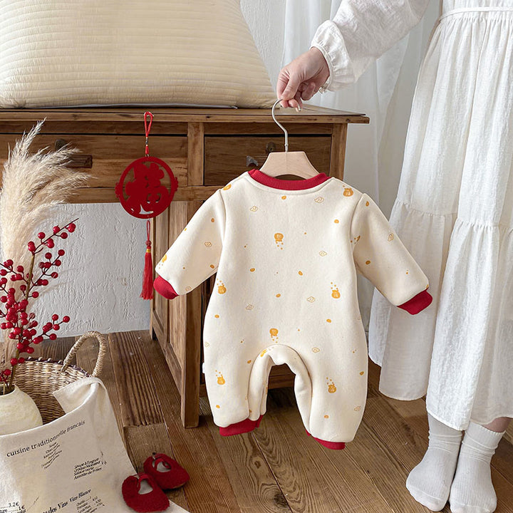 Tutina intera a maniche lunghe in cotone per neonato e bambina, motivo: Buddha Stones, modello: Anno del Cavallo Invernale - image 2
